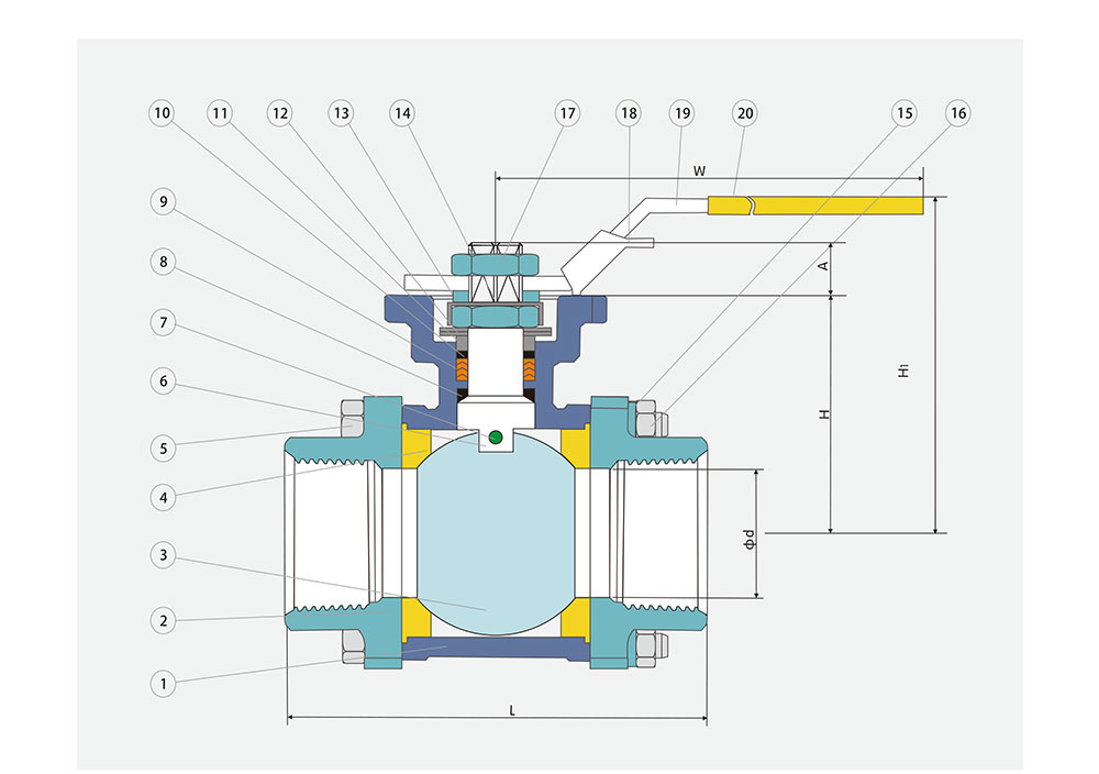 絲口球閥結構圖