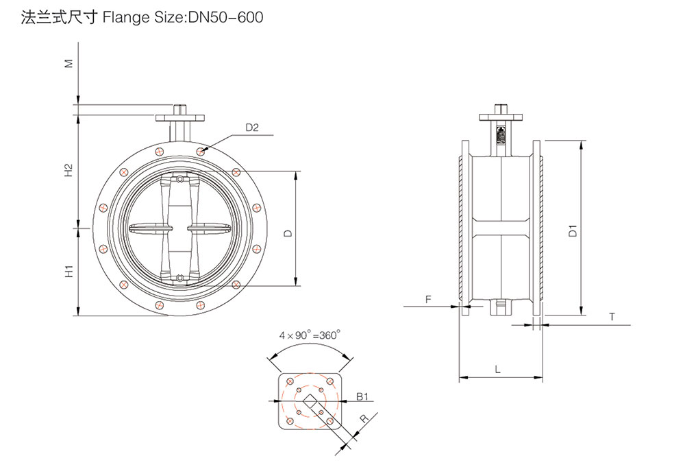 不銹鋼法蘭蝶閥結(jié)構(gòu)圖